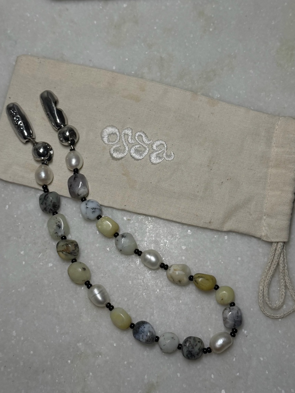 OSSA New York Stone & Pearl Wristlet for phone